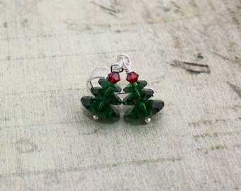 Christmas Tree Earrings Christmas Earrings Christmas Jewelry Holiday Jewelry Holiday Earrings Festive Earrings Tree Earrings Mom Gift 062