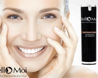 Bello Moi Multi Peptide Complex Skincare / Natural Skin Care Anti-Aging Serum with Coenzyme Q10, GABA, and Green Tea