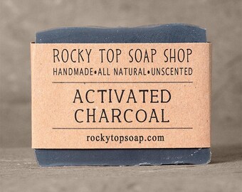 Activated Charcoal Soap, Acne Soap, Soap, Natural Soap, Cold Process Soap, Artisan Soap, Unscented Soap, Rustic Soap, Vegan Soap, Face Soap