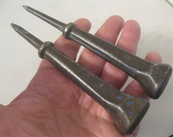 Rare Steel Hand Punch , Leather hole Punch , Sewing Stiletto , Antique Cobblers Tools