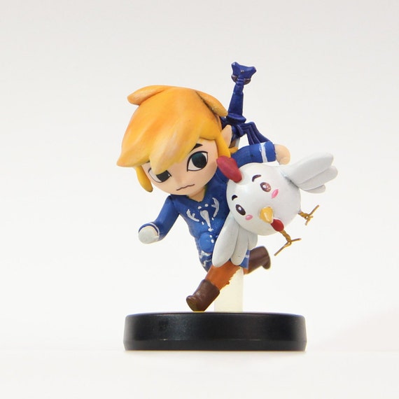 Custom amiibo Toon Link stealing chicken or pig Zelda Wind