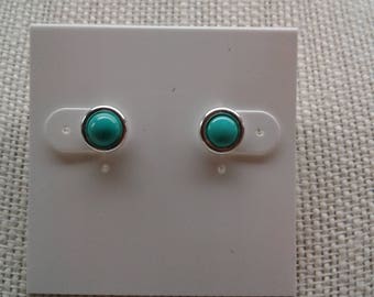 6 MM Sterling Silver Turquoise Post Earrings E-9