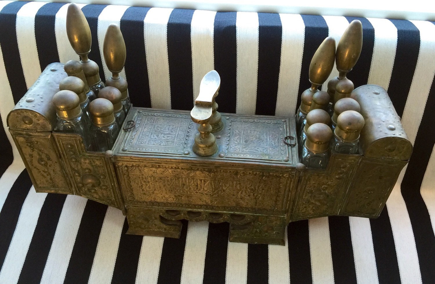 Antique Turkish Shoe Shine Kit Covered with Intricately