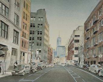 Manhattan Freedom Tower One World Trade Center New York Original Painting