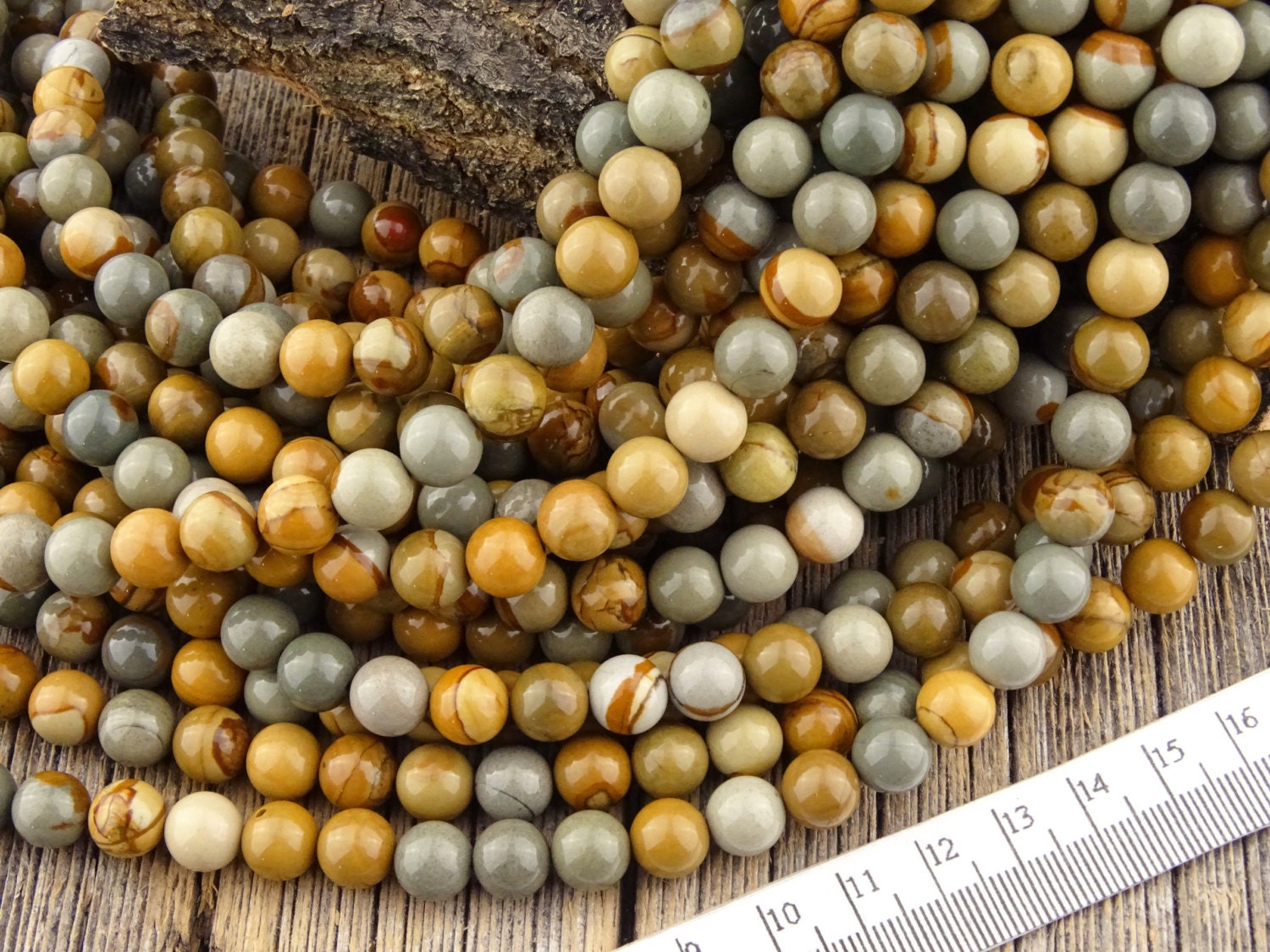8mm Owyhee Picture Jasper Beads Wild Horse Jasper Beads