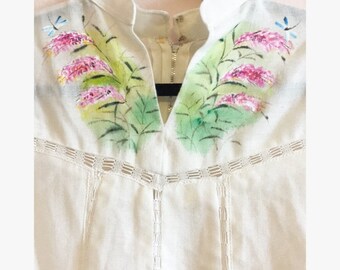 1970s Handpainted Blouse