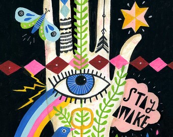 Stay Awake Art Print - Lisa Congdon
