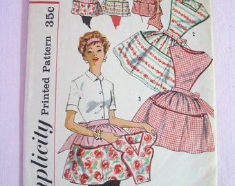Vintage Simplicity Apron Sewing Pattern in Small - 1950s