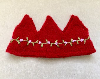 Felted Wool Crown Birthday Dress Up Waldorf ready to ship