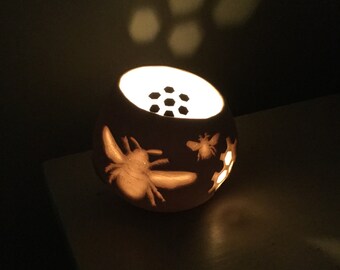 Handmade porcelain candle holder