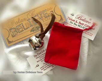 Polar Express 'BELIEVE' Ticket & The Magic Christmas Bell Gift Set!
