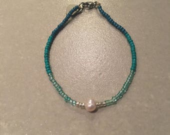 Freshwater Pearl Seed Bead Bracelet