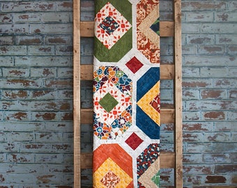 Handmade Quilt with Fabrics by Designer Laura Gunn