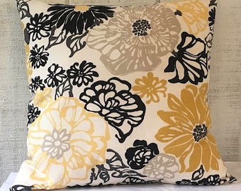 Flowered 18" Pillow cover / ready to ship/ cottage, modern / SALE