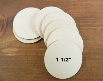 Wood Circles 1 1/2" Laser Cut Wood - No Hole - 20 Pieces