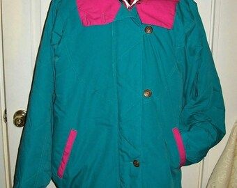 Vintage Ladies Green Winter Coat Parka by Clipper Mist XL Only 14 USD