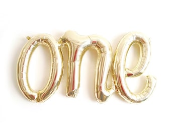 ONE script balloon or Rose Gold One 16" or ONE spelled out, First Birthday Balloon, Number one balloon, Number 1 balloon, Script balloon