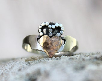 Handcrafted Modern Claddagh Ring - Irish promise friendship ring - Claddagh Ring