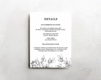 wedding accommodations template printable accommodations wedding enclosure cards template