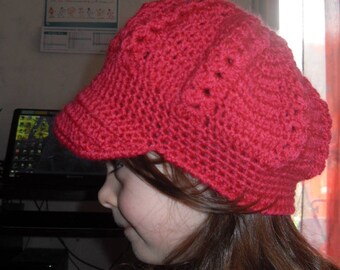 Hat with visor crochet handmade