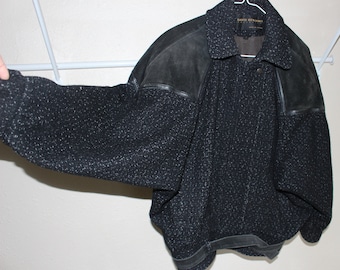 Vintage Wool & Leather Batwing Jacket, David Benjamin