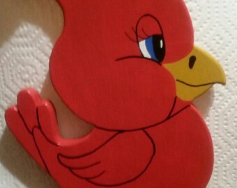 Wooden Red Cardinal wall hanging decoration