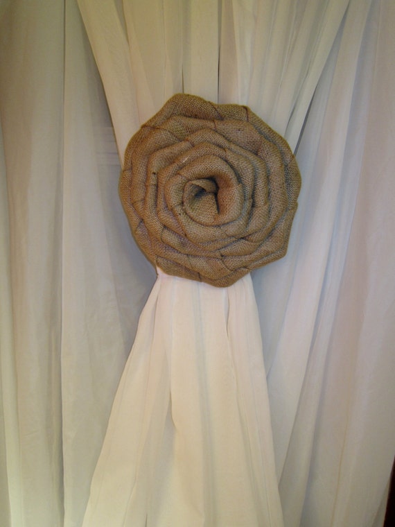 Items similar to Flowers Fabric - Extra Large Burlap Fabric Flower ...