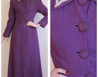 1940s Coat // Opulent Wool Princess Coat // vintage 40s coat