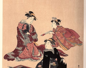 1906, Japanese antique woodblock print, Utagawa Toyokuni, from Ukiyoe-ha-gashu.