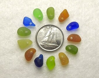 Sea Glass Beads Drilled Sea Glass Tiny Glass Beads Tiny Charms for Jewelry Making Beach Glass Beads