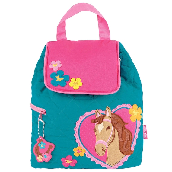 Toddler Stephen Joseph Quilted Girl Horse Backpack, Children's Girl Horse Backpack, Kids Backpack, Back to School, FREE PERSONALIZATION