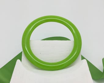 Bangle Bracelet-Apple Green Bangle Bracelet-Large Fused Glass Bangle