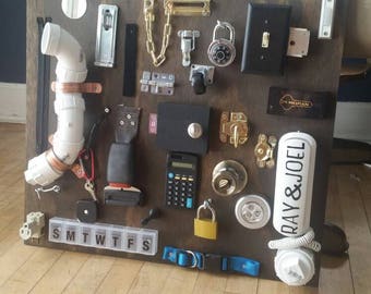 Busy baord *Phone AND Pipe style* best busy board includes all other accessories -personalized with name -everything included toddler kids