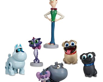 Puppy Dog Pals CAKE TOPPER PVC Figure Set - Birthday Party Cupcakes Figurines
