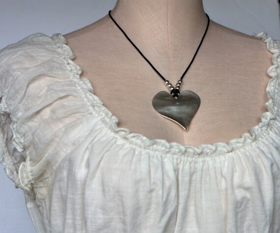 necklace for women, women necklace, handmade necklace, statement necklace, gift for her, silver necklace, heart necklace, uno de 50
