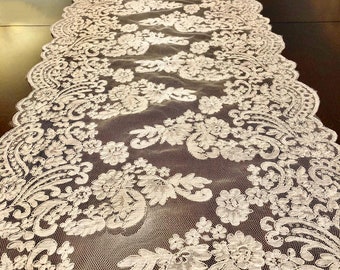 table runner, lace table runner, lace, ivory table runner, wedding decor, wedding table runner, home decor, beige lace, ivory lace
