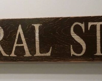 36 inch General Store Wooden Sign (Brown with white letters - Other options available)