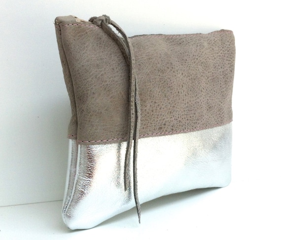 Leather case "STONE/SILVER"