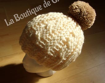Mother and daughter hats / / Mommy and me / / beige / / twists / / tassels