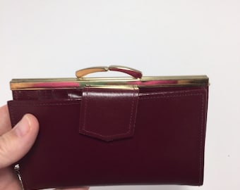 Vintage Burgundy Leather Wallet