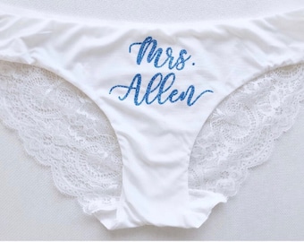 Bride Gift, Personalized Lingerie, Bride Panty, Bridal Shower Gift, Panties, Personalized Panties Underwear, Honeymoon, Bachelorette Gift