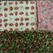 Vintage strawberry fabrics: 3 pieces of strawberry cotton fabrics 1 yd. each off the bolt condition sew, quilt or craft