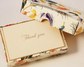Feather Thank You Cards Italian Letterpress