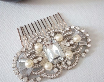 Art Deco Hair Comb, Art Deco comb, Art Deco Bridal Comb, Bridal Hair Comb, Vintage Wedding Hair Comb, Vintage Crystal Art Deco Headpiece