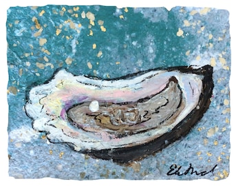 Louisiana Oyster PRINT matted to fit 11x14 standard frame