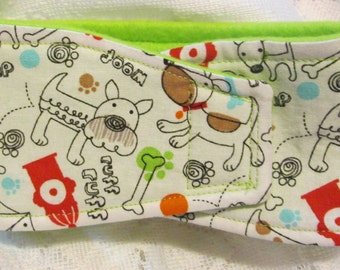 Male Dog Belly Band - Dogs w Bones n Fire Hydrants (#14)