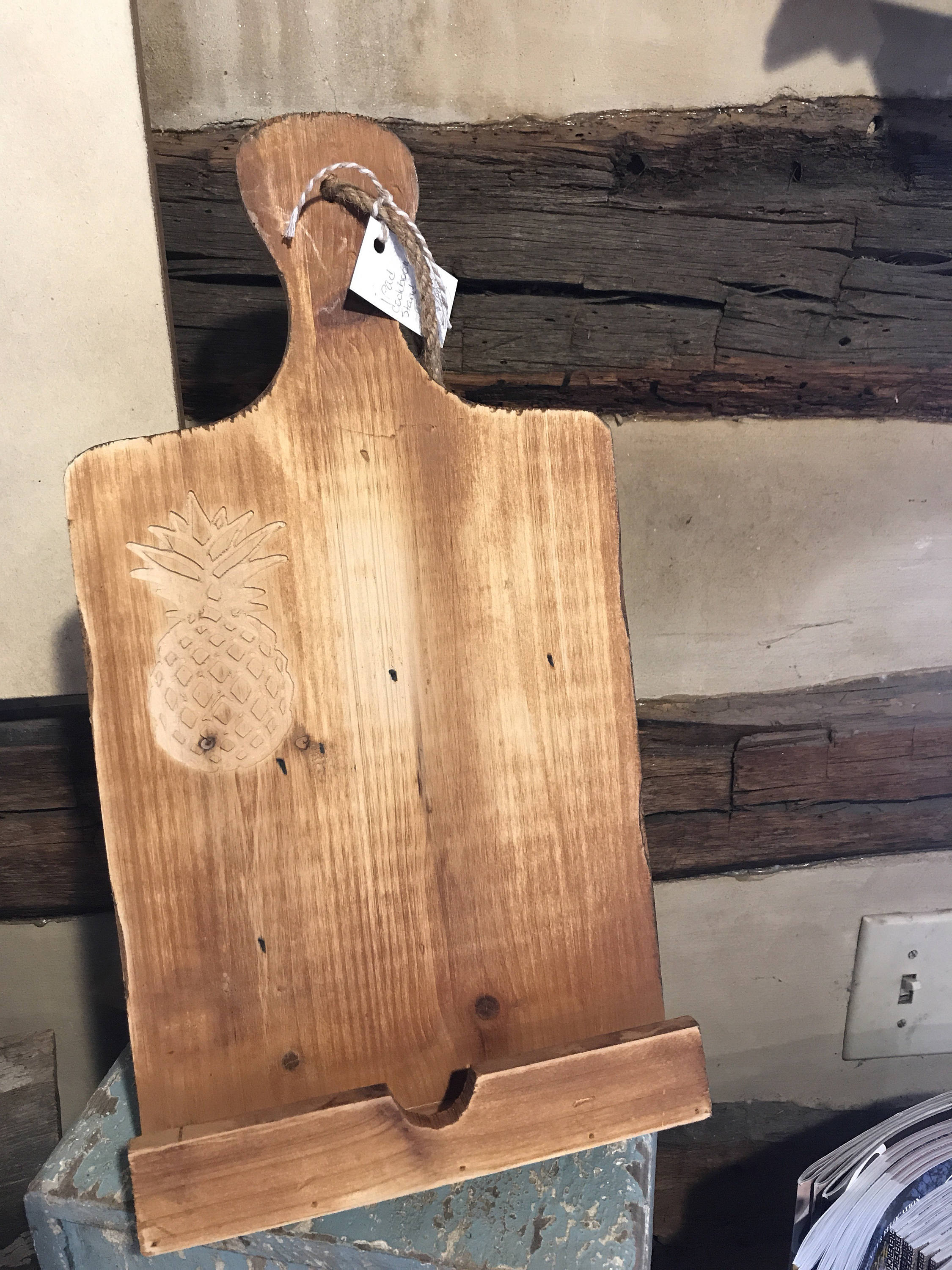 Rustic Wood Cookbook Holder Wood Kitchen Stand iPad stand