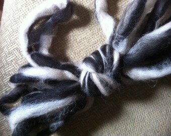 Alpaca roving Oreo tri color Colorado alpaca fiber spinning fiber