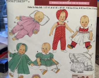 Simplicity doll clothes pattern
