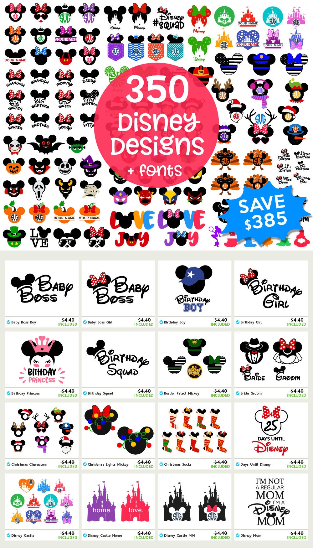 Download DISNEY Svg Disney Cut Files Svg Disney Bundle Mickey & Minnie